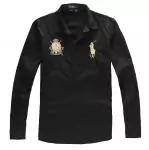 polo ralph lauren hommes coton chemise skinny slim 2019U big pony paris noir